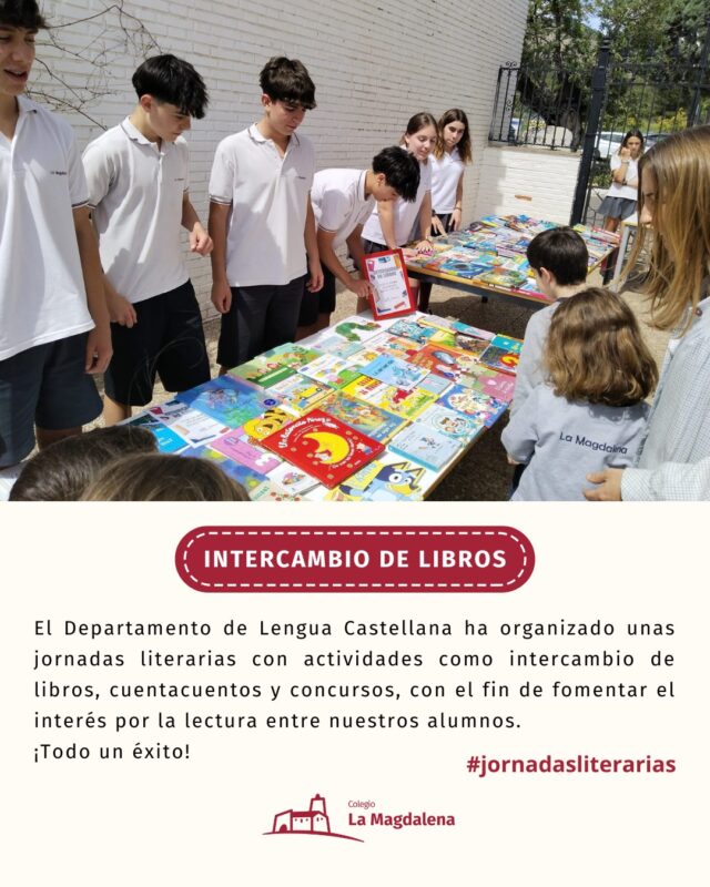 ✨ El intercambio de libros entre alumnos de todas las etapas fomenta la lectura, el respeto por el conocimiento y la solidaridad. Una actividad que también impulsa la creatividad, el diálogo y el amor por las historias compartidas.
📚 ¡Gracias a todos por vuestra participación!
#colegiolamagdalena #educacióninfantil #educaciónprimaria #educaciónsecundariaobligatoria #bachillerato #colegiocastellón #colegioprivado